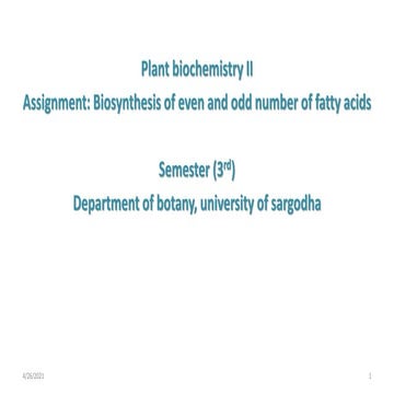 Even and odd number of fatty acids