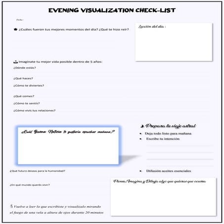 Evening visualization check list | PDF