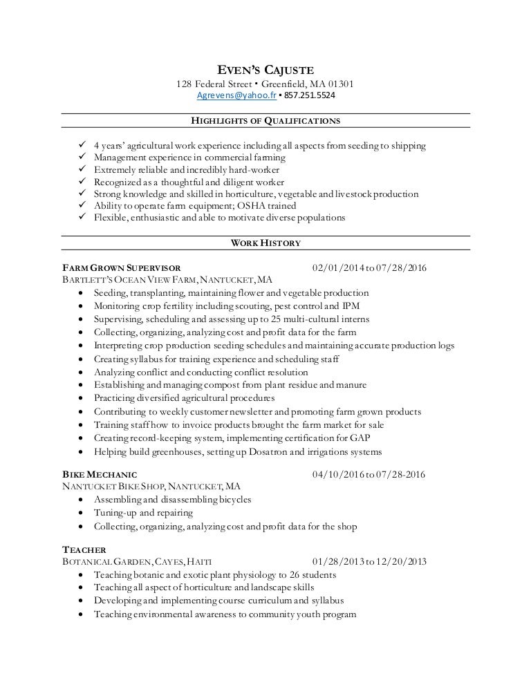 Ranch Manager Resume Example | BestSampleResume example of a ranch manager resume