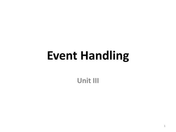 Event Handling in JAVA | PPT
