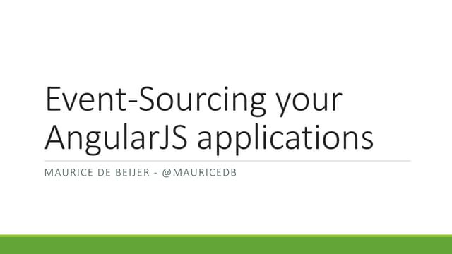 Event Sourcing your AngularJS applications