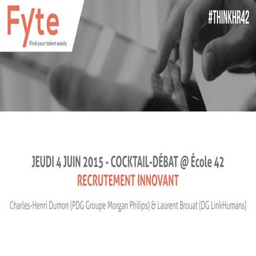 COCKTAIL-DÉBAT @ École 42 - LE RECRUTEMENT INNOVANT