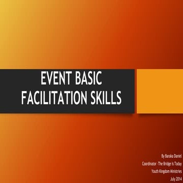 Event basic facilitation skills.-Presentation
