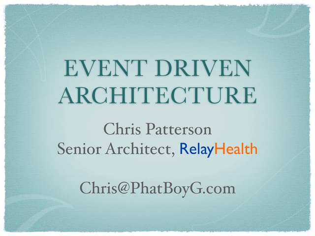 Event Driven Architecture at NDDNUG
