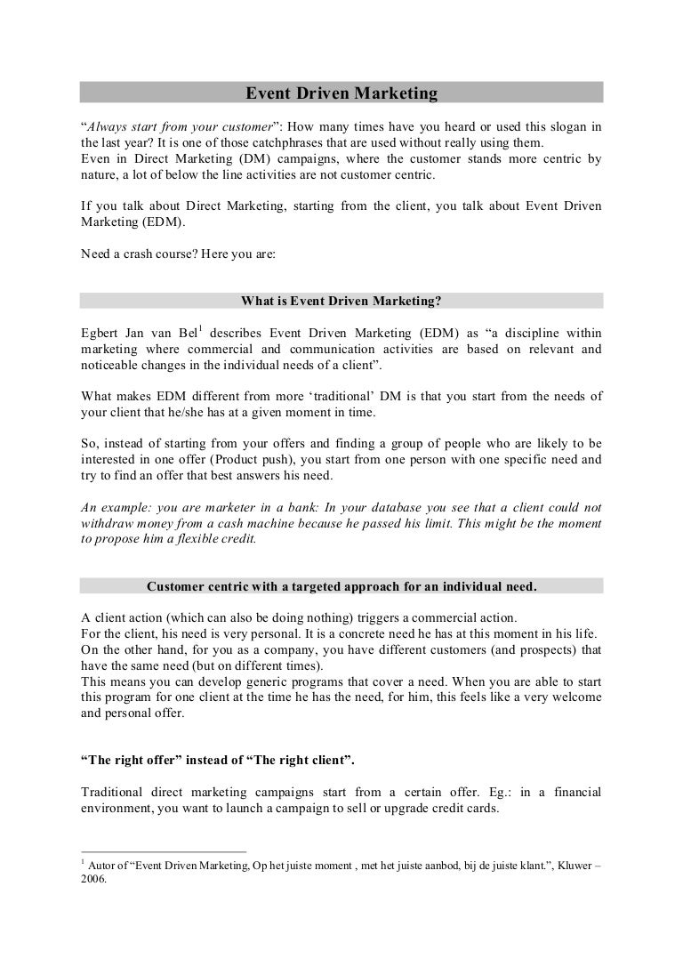 Event Driven Marketing White Paper