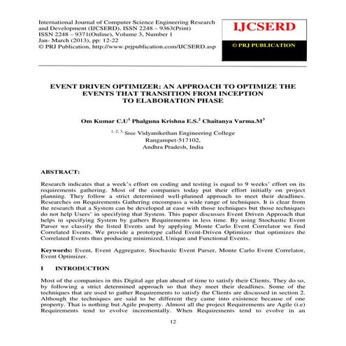 Event driven optimizer  an approach to optimize the events that transition fr...