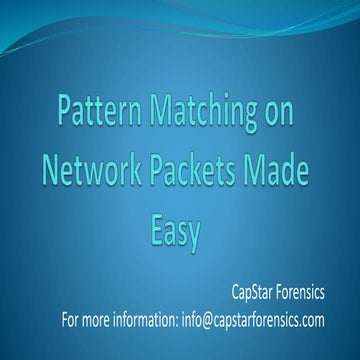 Event Driven Programming Made Easy For Network Packet Analysis | PPT