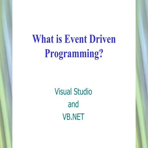 Event driven programming amazeballs