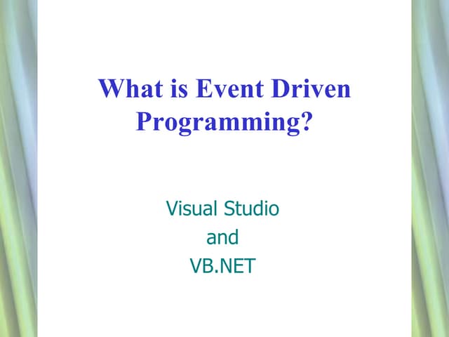 Event driven theory