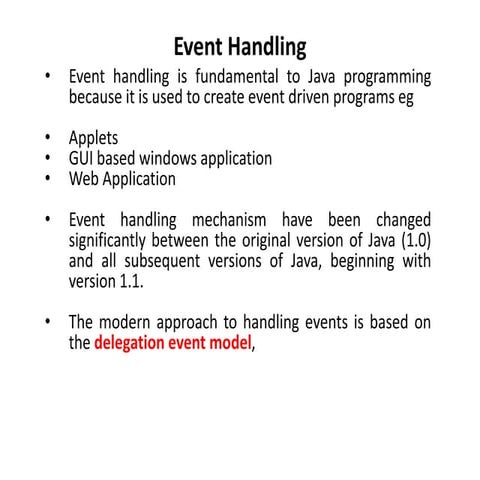 Event Handling in Java as per university | PPT