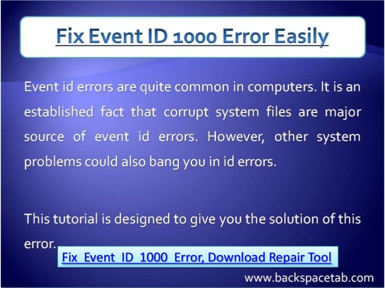 Fix Event ID 1000 Application Error