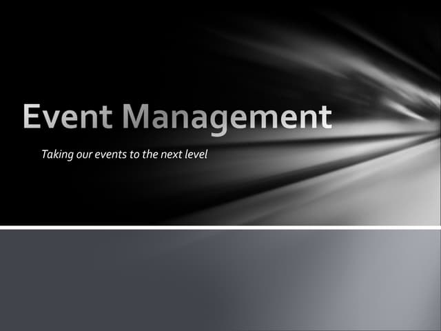 Event management