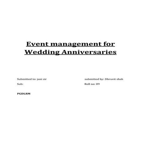Event management for wedding anniversaries