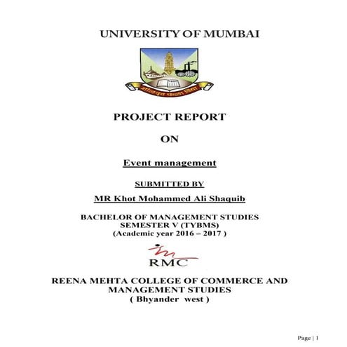 Event management blackbook