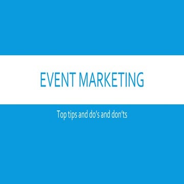 Event marketing 101