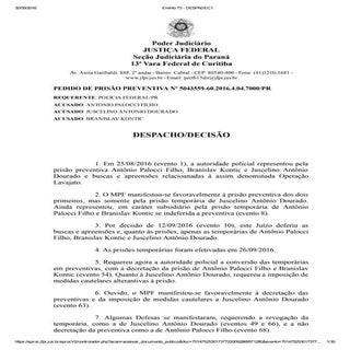 Despacho do Juiz Sergio Moro para j...