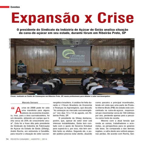 Eventos expansão x crise no setor sucroalcooleiro 