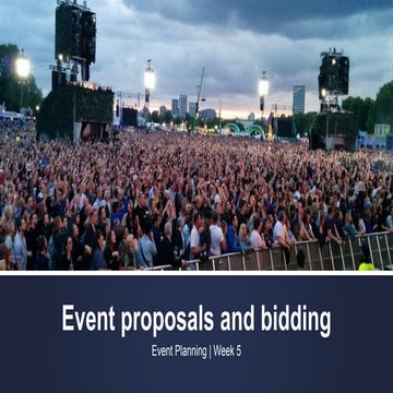 Event proposals and bidding