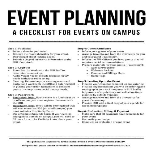 Event Planning Checklist