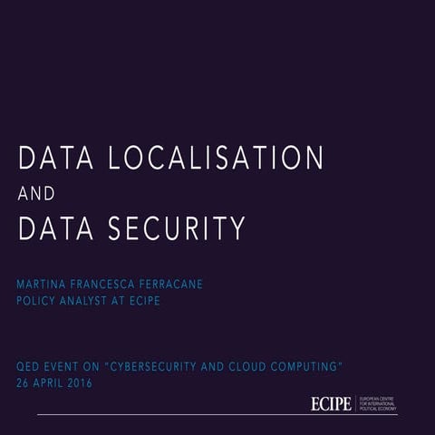 Data localisation and data security
