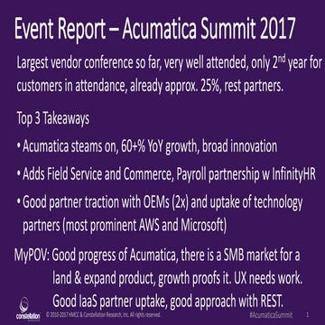 Event Report - Acumatica Summit 2017