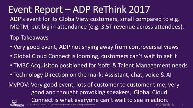 Event Report - ADP ReThink 2017