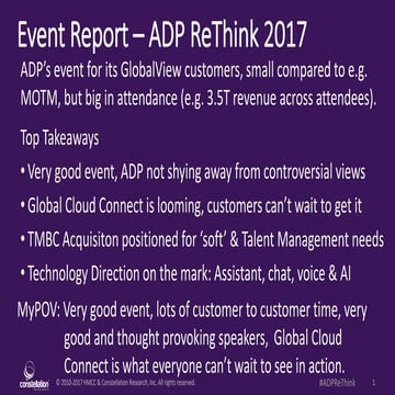 Event Report - ADP ReThink 2017
