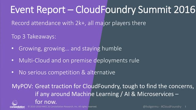 Event report - Cloud Foundry Summit 2016