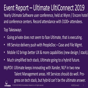 Event Report - Ultimate Software Connections Conference  - More mobile, more ...