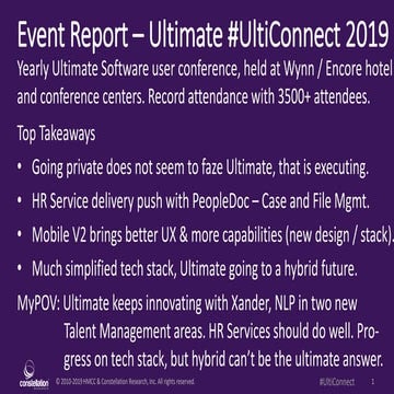 Event Report - Ultimate Software Connections Conference  - More mobile, more ...