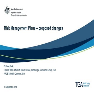 Risk management plans - proposed changes