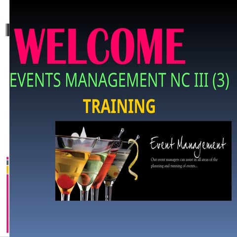 events management services under tourism sector