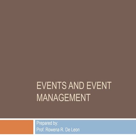 Events and event management