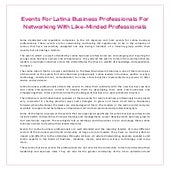 Events For Latina Business Professionals For Networking With Like-Minded Prof...
