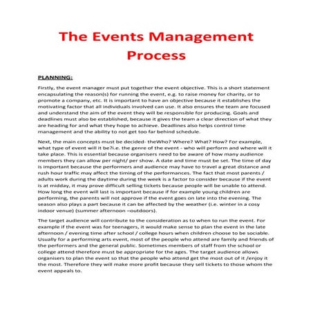 Events management process