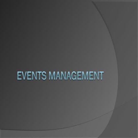 Events management report