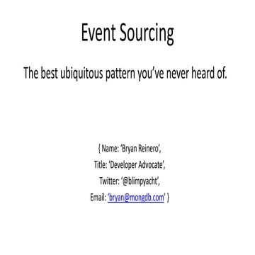 Event sourcing