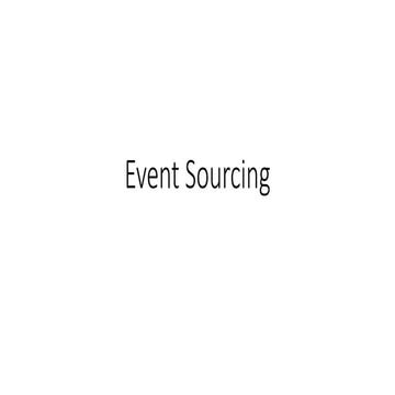 Event sourcing