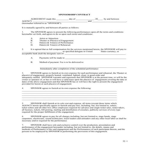 Event sponsorship contract 2 | PDF