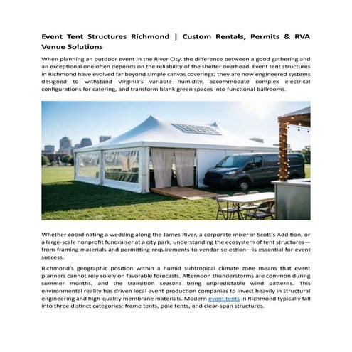 Event Tent Structures Richmond Custom Rentals, Permits & RVA Venue ...