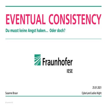 Eventual Consistency - Du musst keine Angst haben