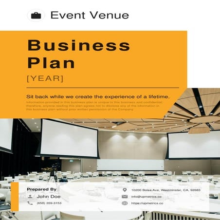 Event Venue Business Plan Example | Upmetrics