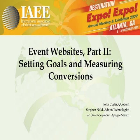 Event Websites, Part II: Setting Goals and Measuring Conversions