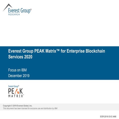 Everest group peak matrix for enterprise blockchain services