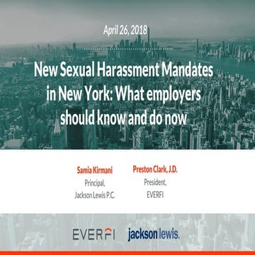 EVERFI/JL Webinar: New Sexual Harassment Training Mandates in New York