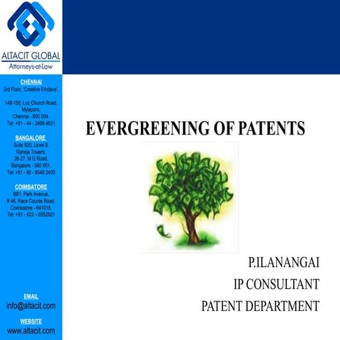 Evergreening of patents