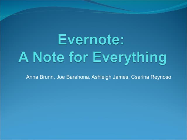 Evernote Presentation