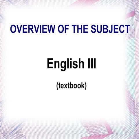 Overview in english III | ODP