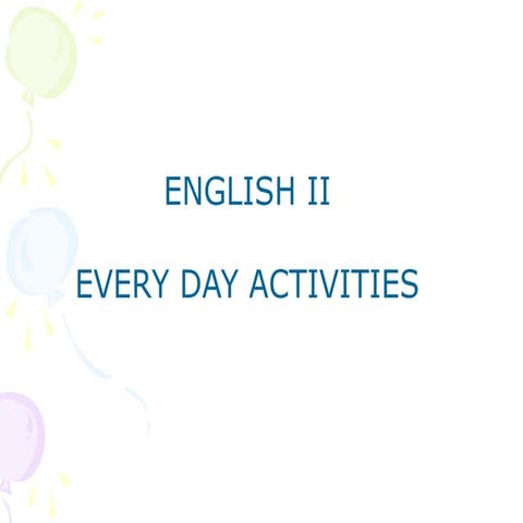 Everyday activities | PPT