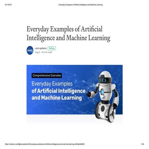 Everyday examples of artificial intelligence and machine learning